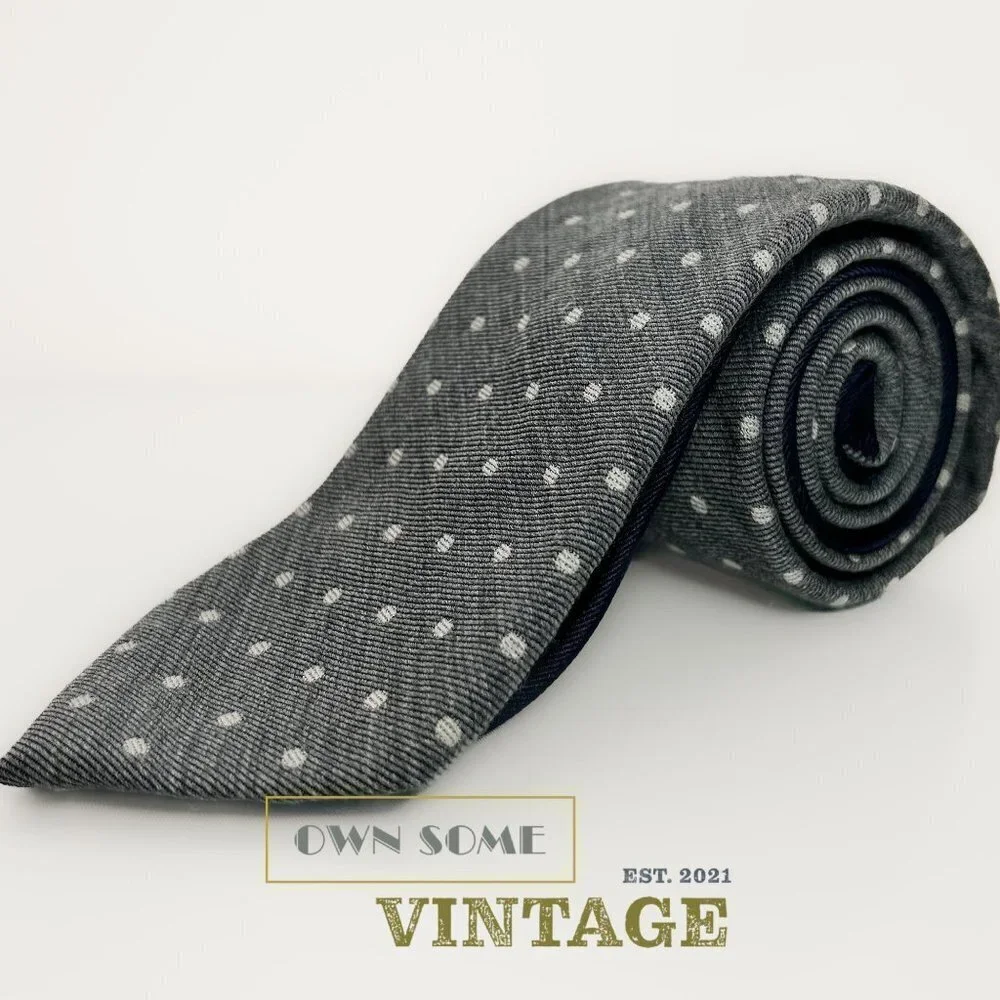 Nwot Cotton PolkaDot Tie from Tommy Hilfiger | Soft Cotton in Classic Gray/White